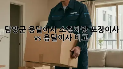 담양군 용달이사 소형차량: 포장이사 vs 용달이사 비교